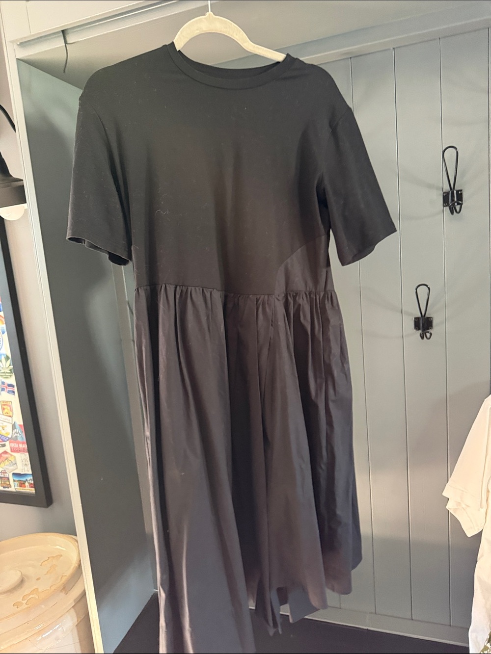 COS Black Short-Sleeve Tiered Dress
